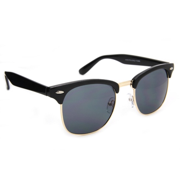 Classic Black Lens Retro Men Square Sunglasses - Picture 4 of 4